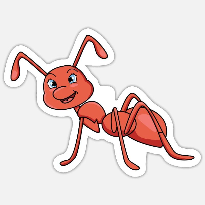 Fourmi - Sticker taille S (10 x 10 cm) - blanc mat