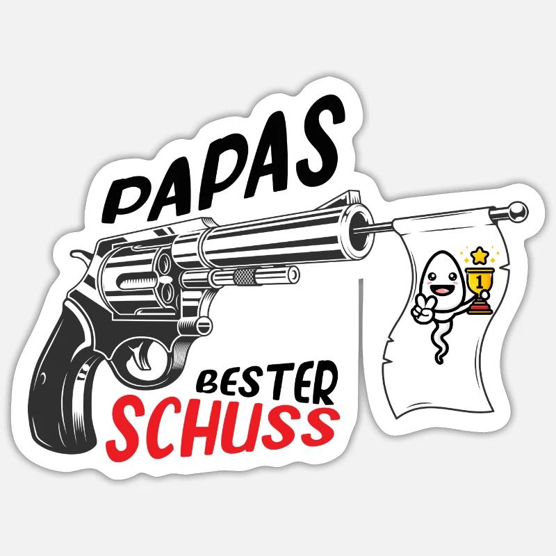 Papas bester Schuss Sticker Größe S (10 x 10 cm)