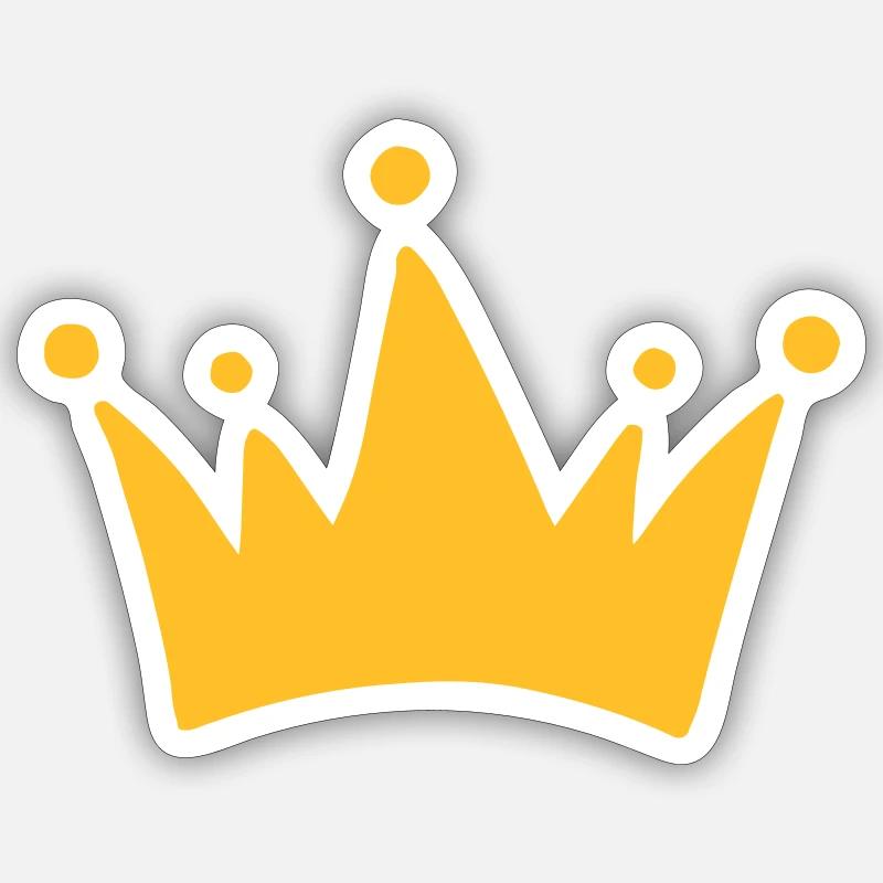 Couronne - Sticker taille S (10 x 10 cm) - blanc mat