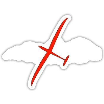 87 Glider Glider Glider Pilot - Sticker size S (10 x 10 cm) - white matte - Front