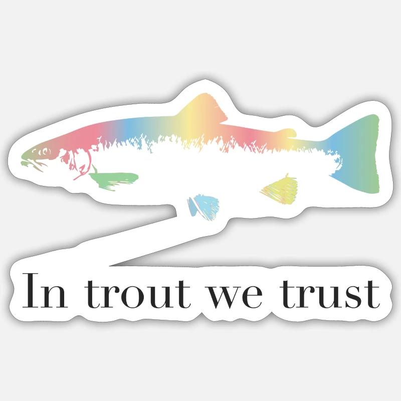 I ørred stoler vi på - Sticker størrelse S (10 x 10 cm) - mat hvid
