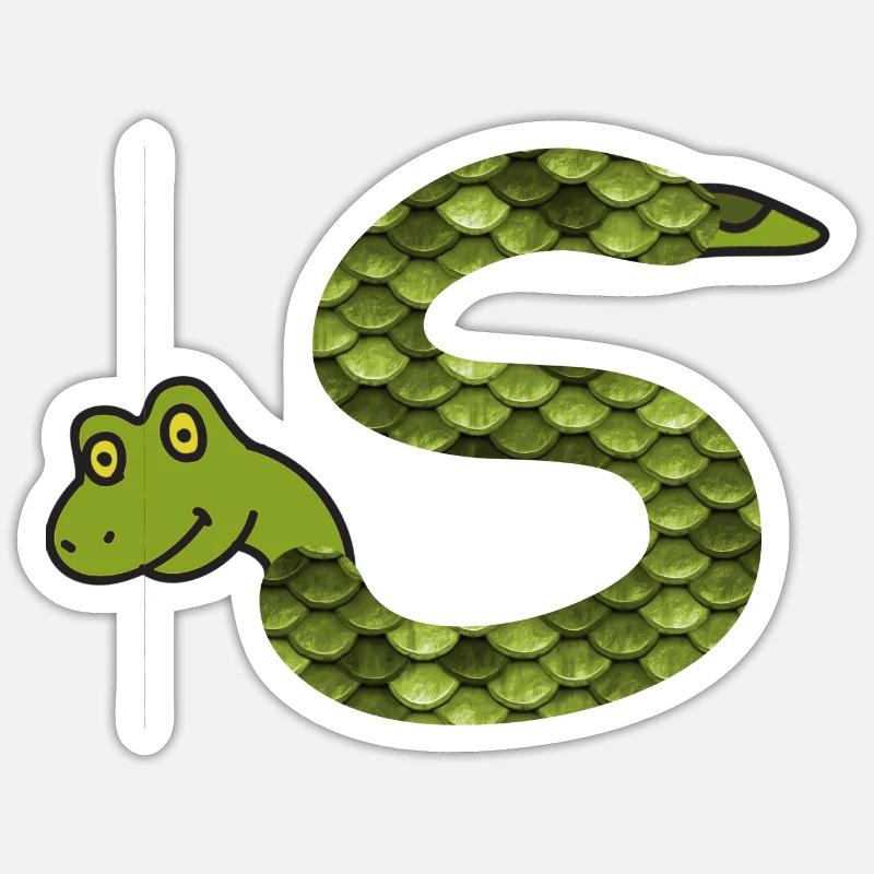 serpent s - Sticker taille S (10 x 10 cm) - blanc mat