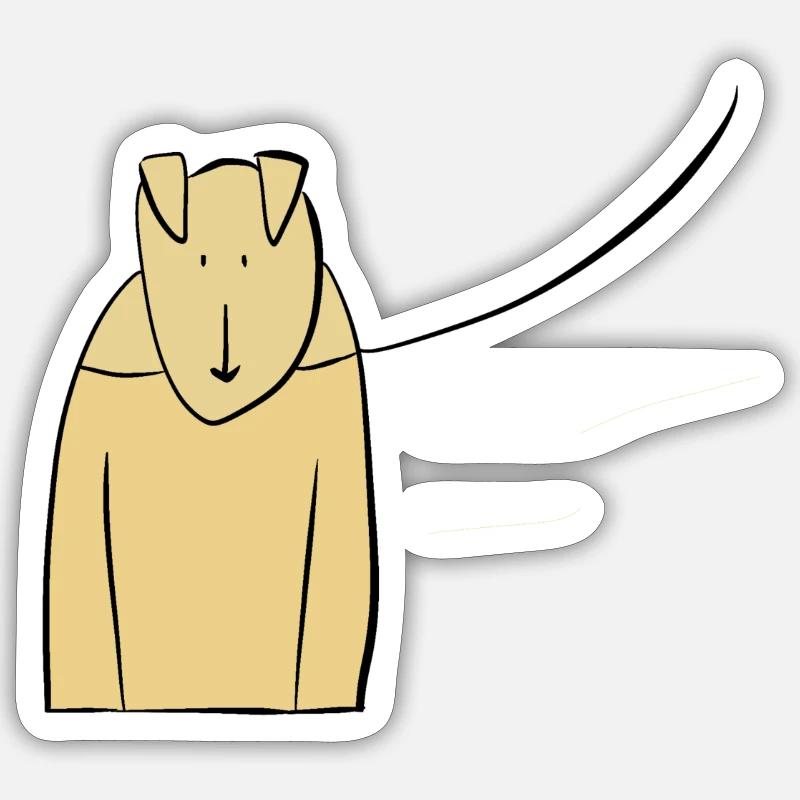Dog on a leash! - Sticker size S (10 x 10 cm) - white matte