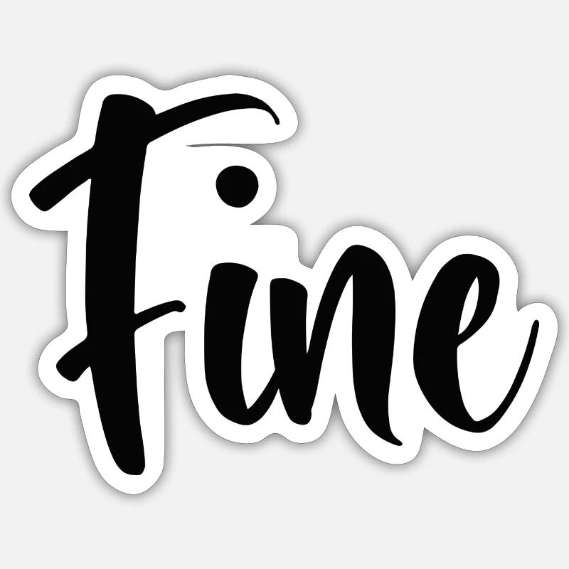 Fine - Sticker taille S (10 x 10 cm) - blanc mat