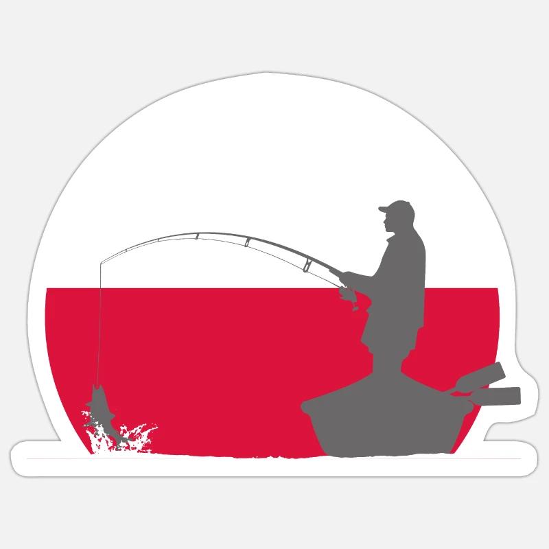 Pêcheurs - Sticker taille S (10 x 10 cm) - blanc mat