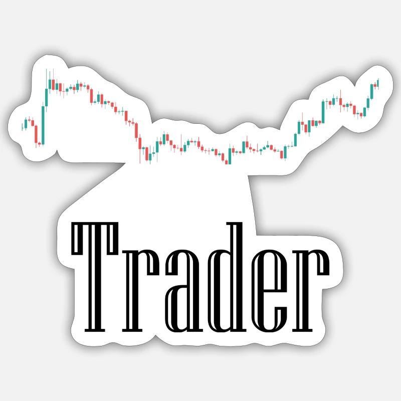 Traders en bourse - Sticker taille S (10 x 10 cm) - blanc mat