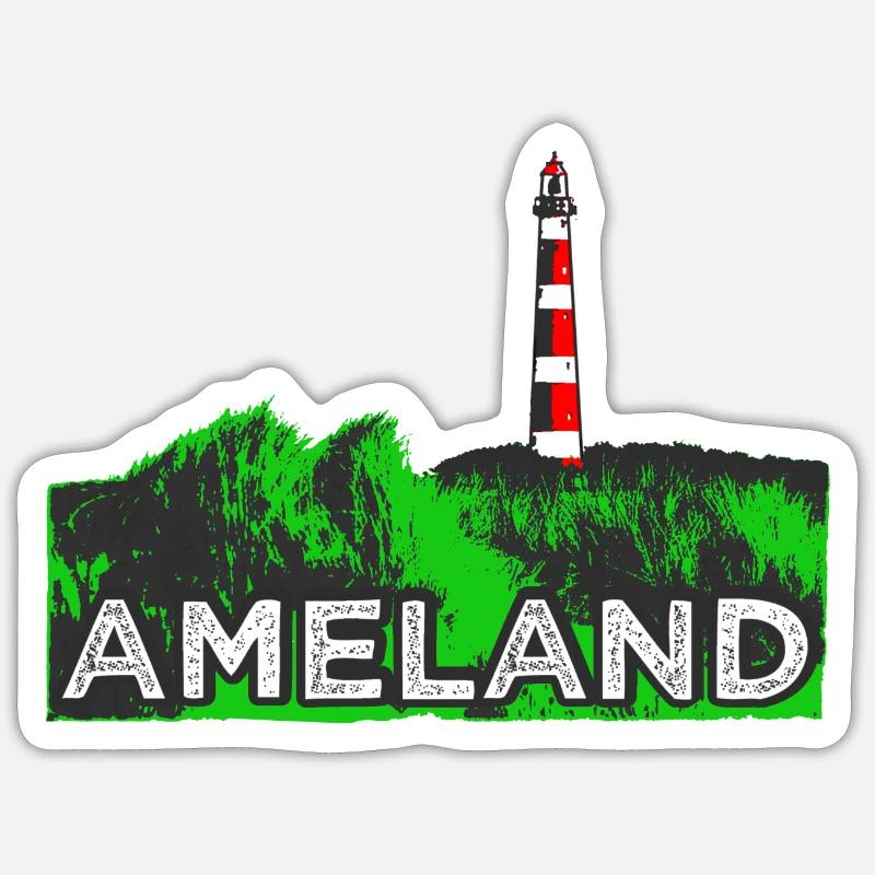 Ameland Lighthouse - Sticker size S (10 x 10 cm) - white matte