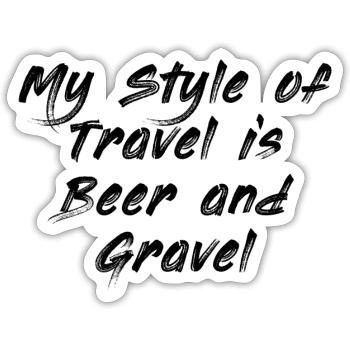 bike and gravel gravel-bike et bière - Sticker taille S (10 x 10 cm) - blanc mat - Devant