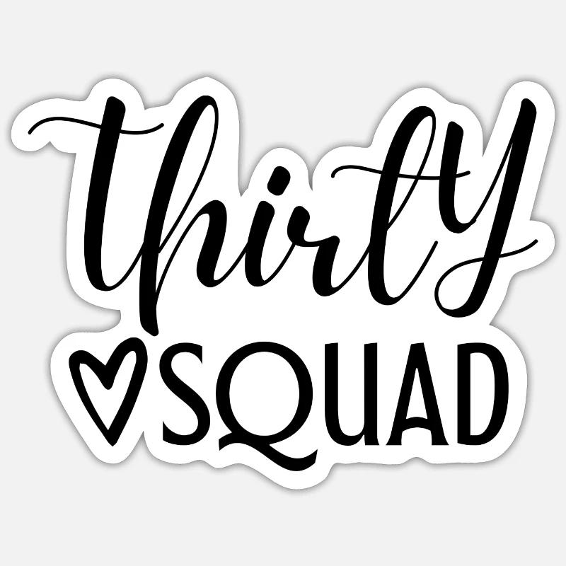 Équipe du 30e anniversaire - Sticker taille S (10 x 10 cm) - blanc mat