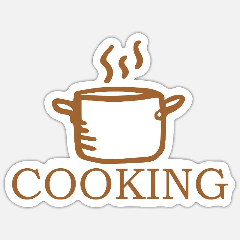Cook cooking bake - Sticker size S (10 x 10 cm) - white matte
