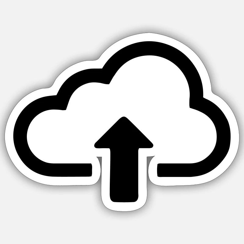 Cloud Computing Upload Icon Symbol Server Internet - Sticker taille S (10 x 10 cm) - blanc mat