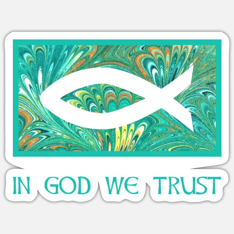 fisch ichthys e 71 - Sticker size S (10 x 10 cm) - white matte