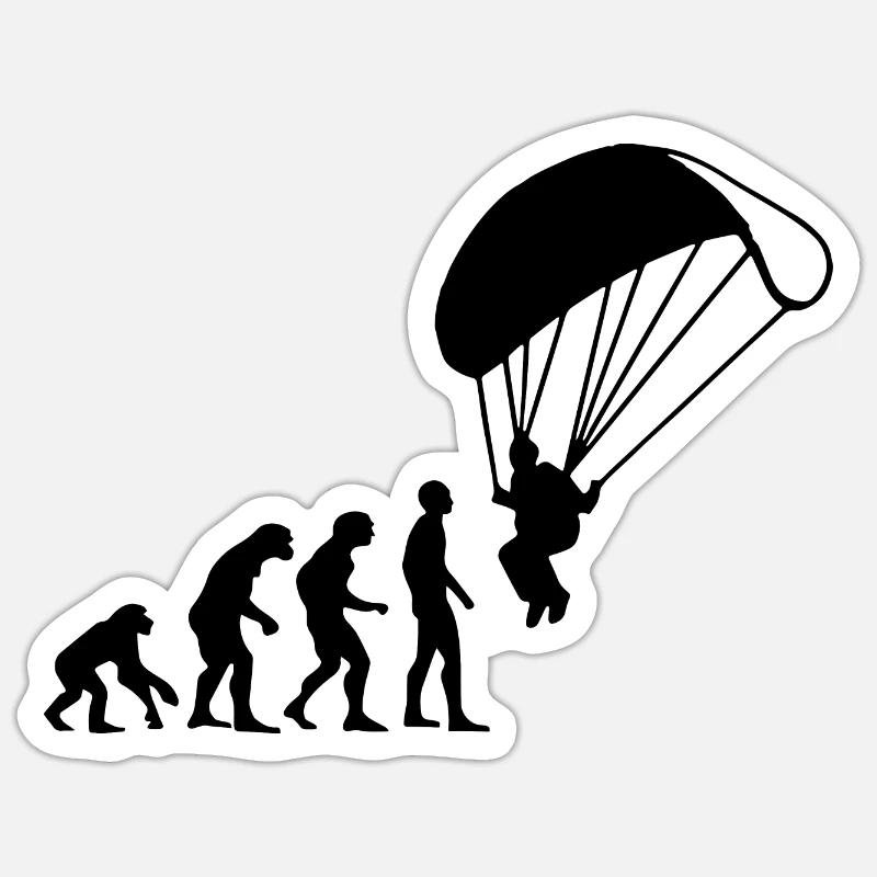 Paragliding - Sticker taille S (10 x 10 cm) - blanc mat