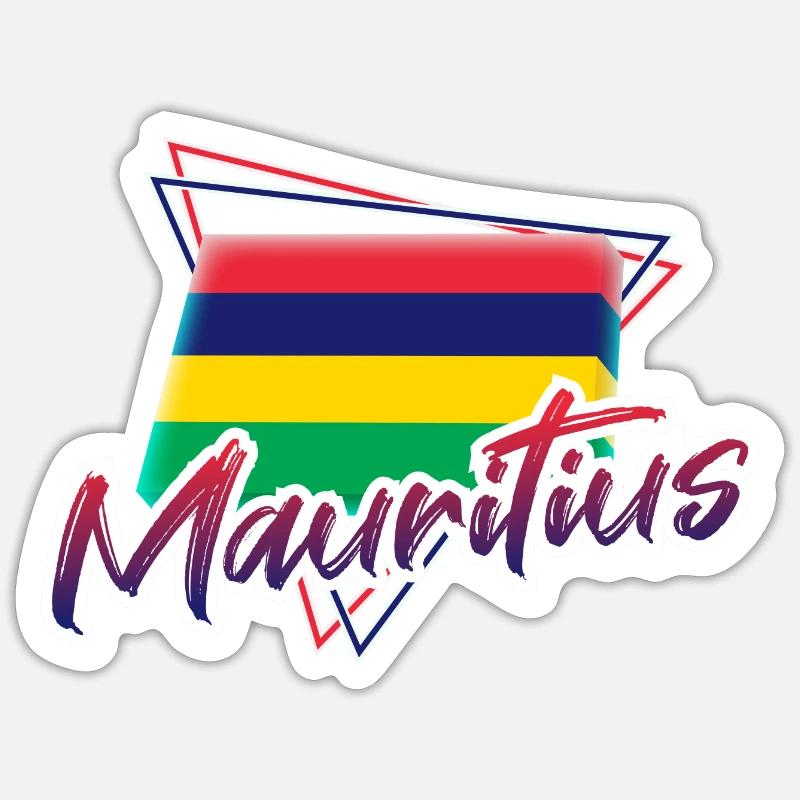 Mauritius - Sticker Größe S (10 x 10 cm) - Mattweiß