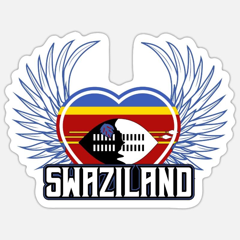 Swasiland - Sticker Größe S (10 x 10 cm) - Mattweiß