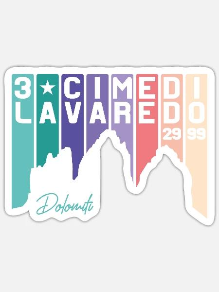 Tre Cime di Lavaredo Drei Zinnen Dolomiti Südtirol - Sticker Größe S (10 x 10 cm) - Mattweiß
