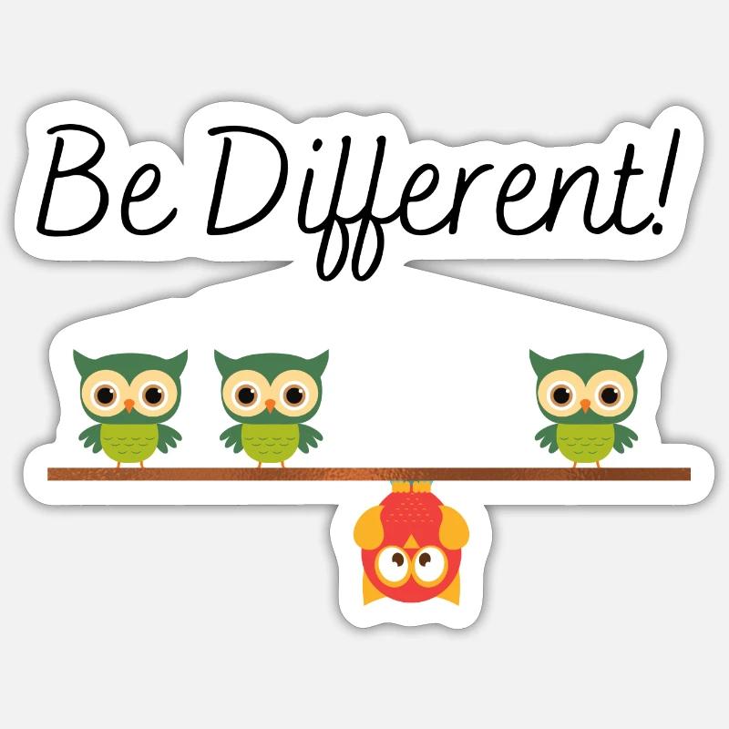 Be different - Sticker Größe S (10 x 10 cm) - Mattweiß