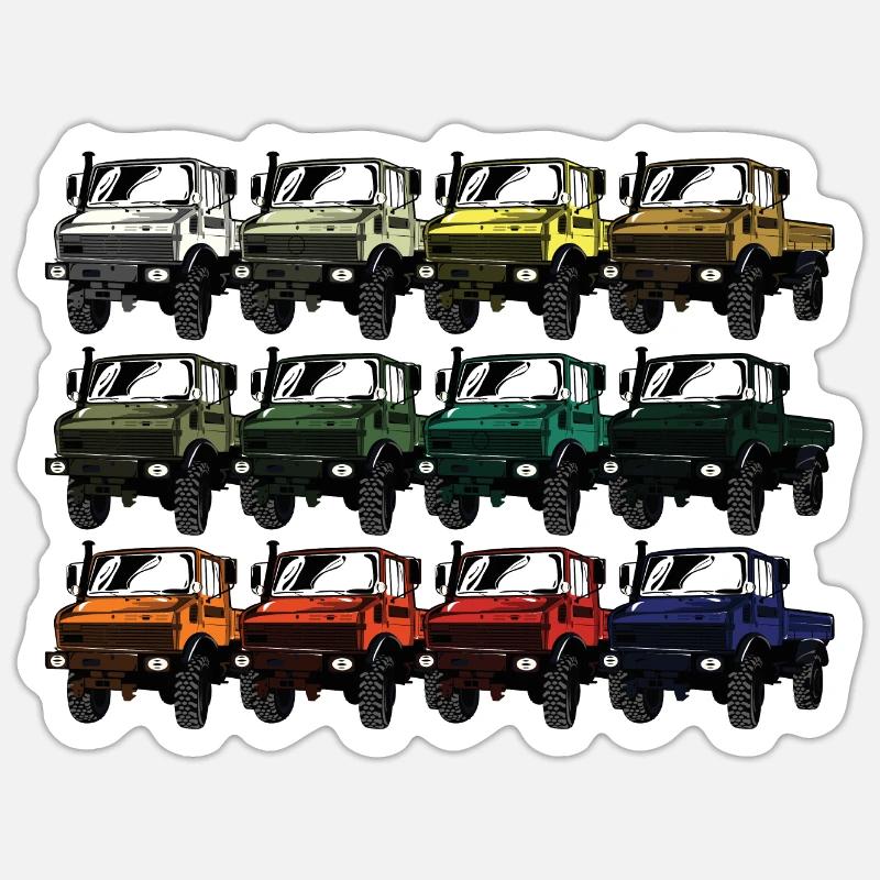 Palette de couleurs Unimog - Oldtimer - Arc-en-ciel différent Sticker taille S (10 x 10 cm)