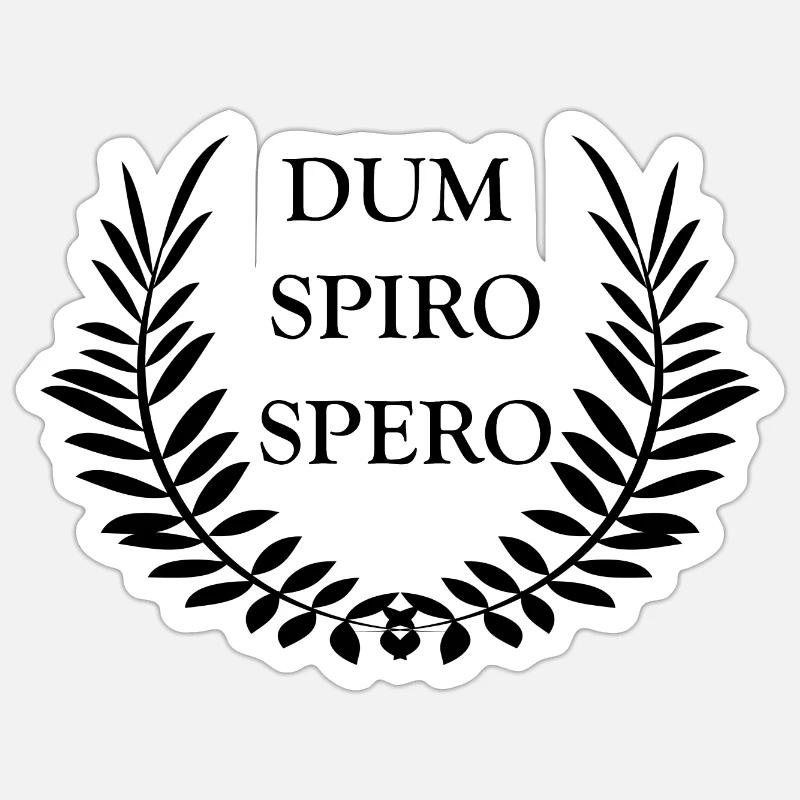 Dum Spiro Spero - Sticker taille S (10 x 10 cm) - blanc mat