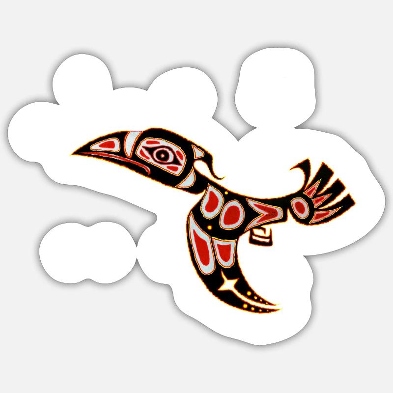 Oiseau mort 1 red - Sticker taille S (10 x 10 cm) - blanc mat