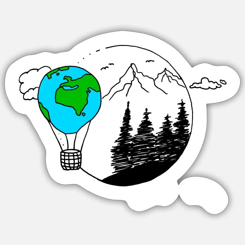 Globe Mountains Sticker size S (10 x 10 cm)