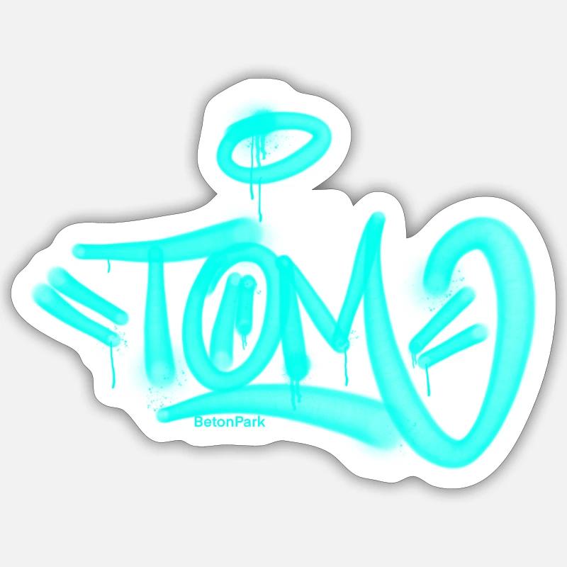 T-shirt Tom Graffiti - Sticker taille S (10 x 10 cm) - blanc mat