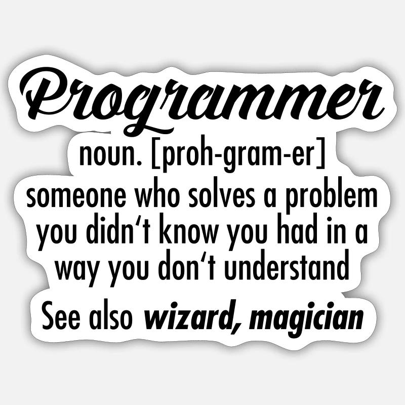 Programmer - Definition - Sticker Größe S (10 x 10 cm) - Mattweiß