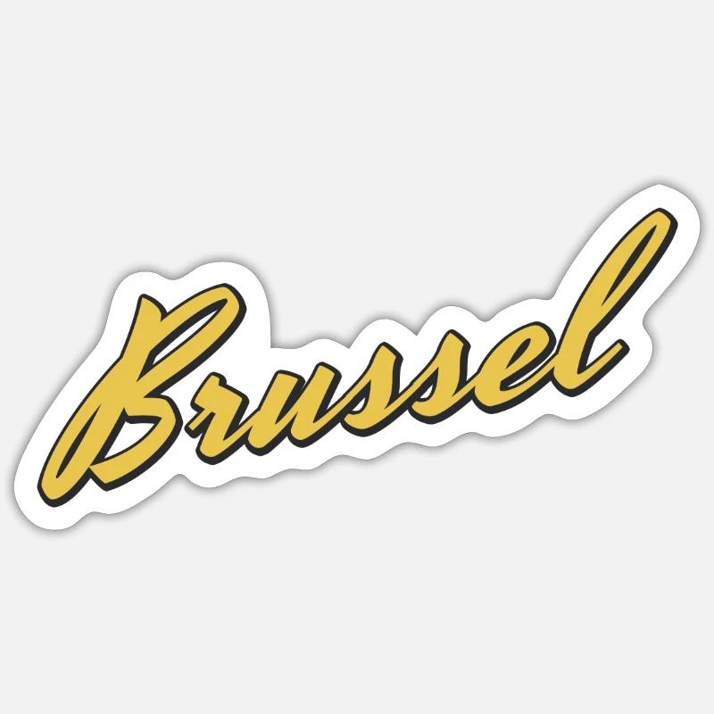 Brussel - Sticker Größe S (10 x 10 cm) - Mattweiß