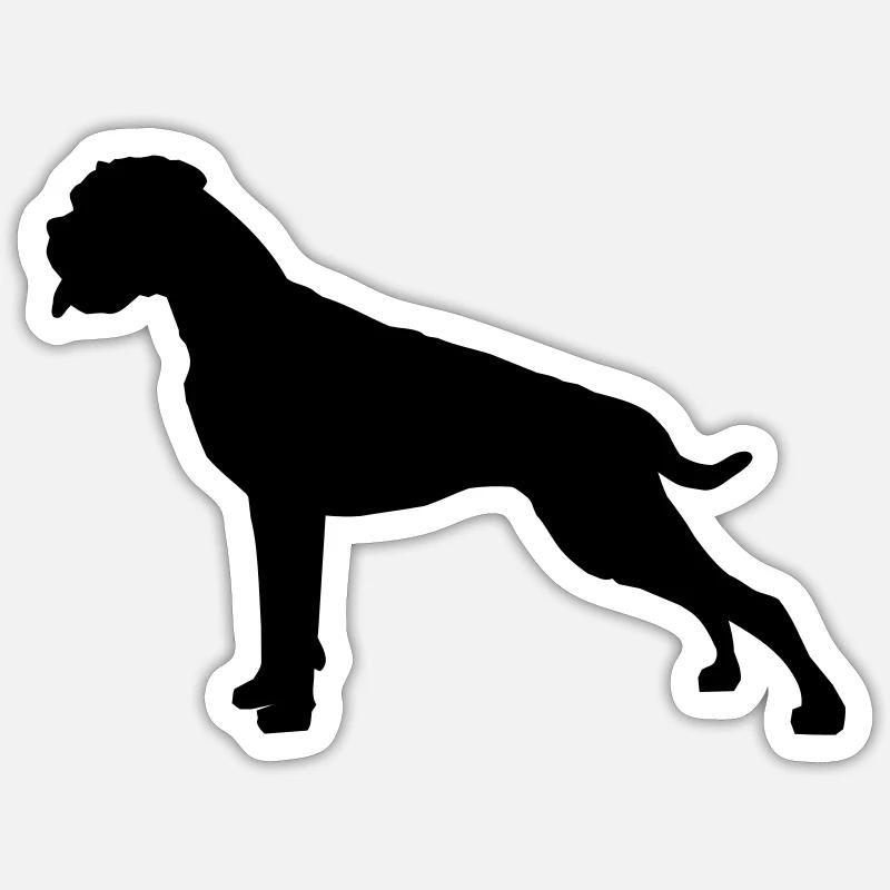 Boxer stand silhouette - Sticker size S (10 x 10 cm) - white matte