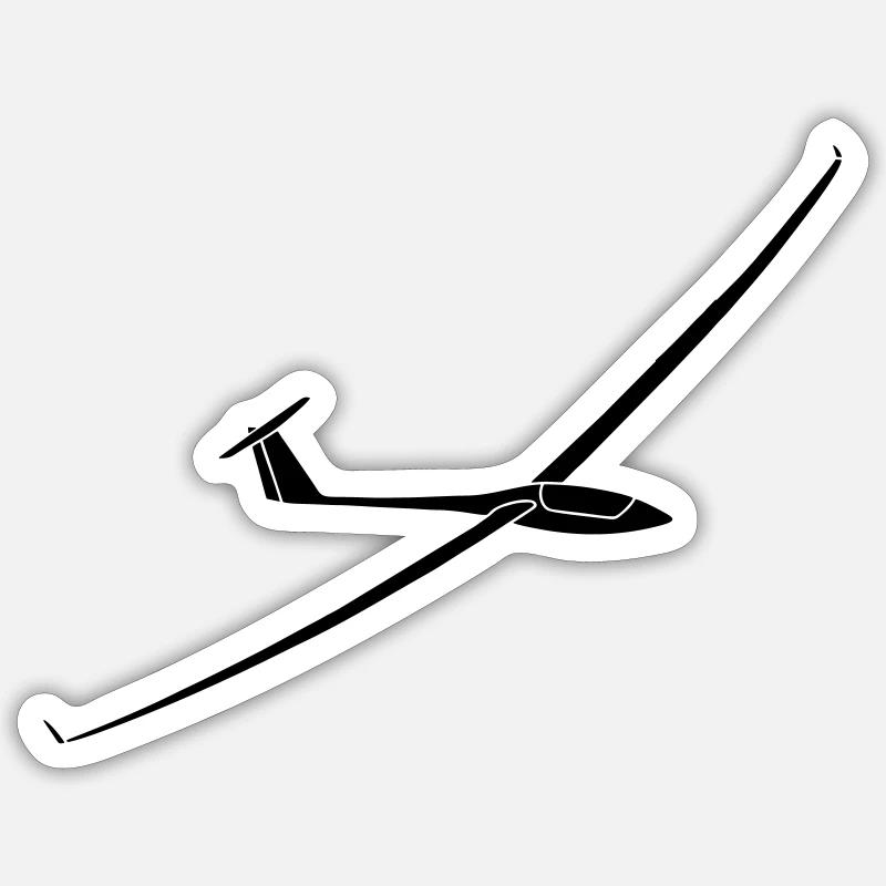 Planeur Vol à voile Planeur Planeur Planeur - Sticker taille S (10 x 10 cm) - blanc mat