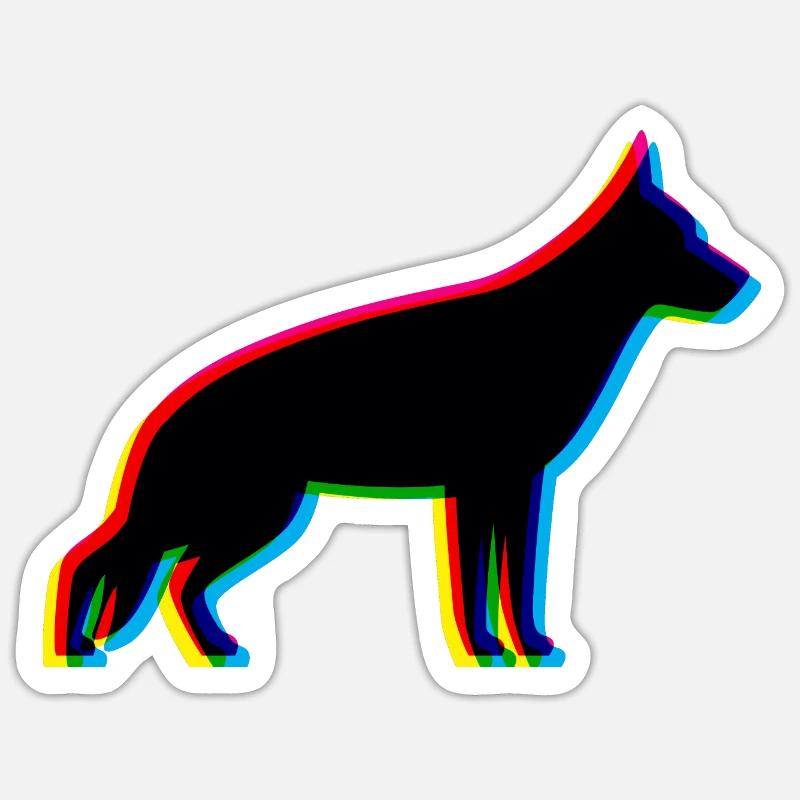 CMYK German Shepherd Sticker size S (10 x 10 cm)