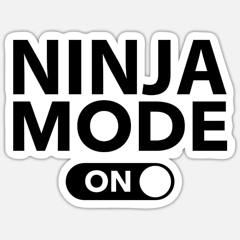 Ninja-Modus ein - Sticker Größe S (10 x 10 cm) - Mattweiß