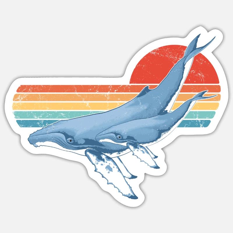 Humpbacks - Sticker size S (10 x 10 cm) - white matte