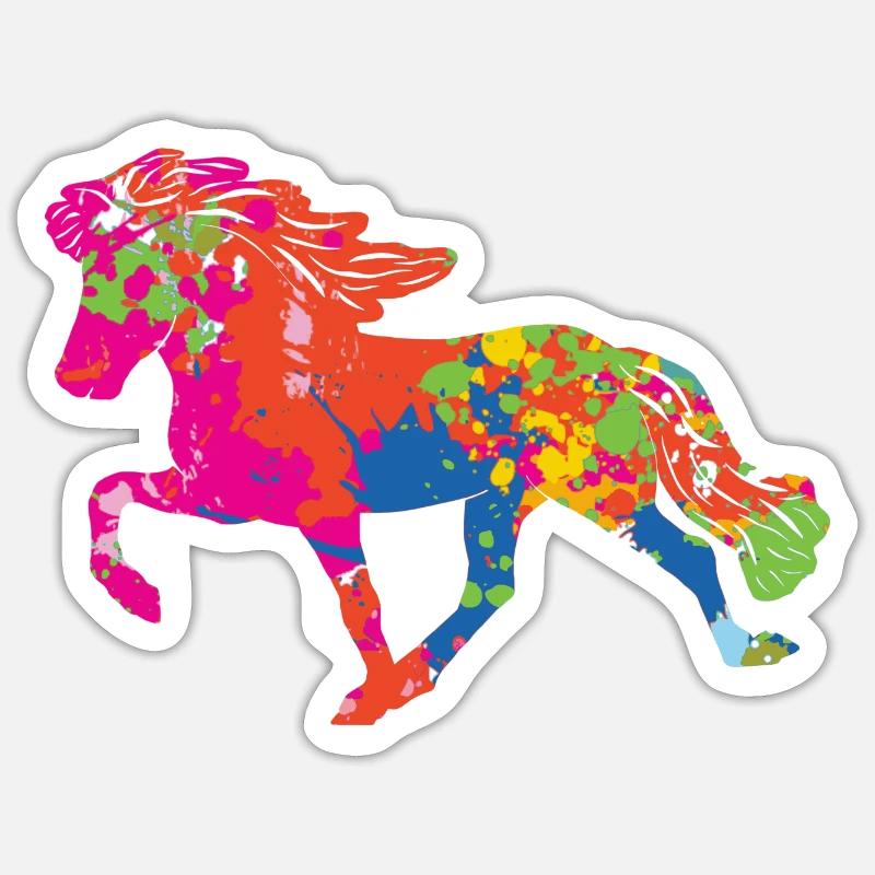 Tölter 2 Farbkleckse - Sticker Größe S (10 x 10 cm) - Mattweiß