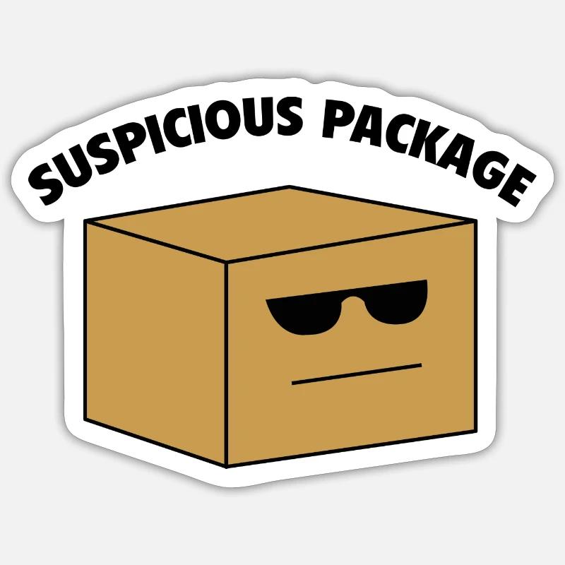 Suspicious Package - Sticker size S (10 x 10 cm) - white matte