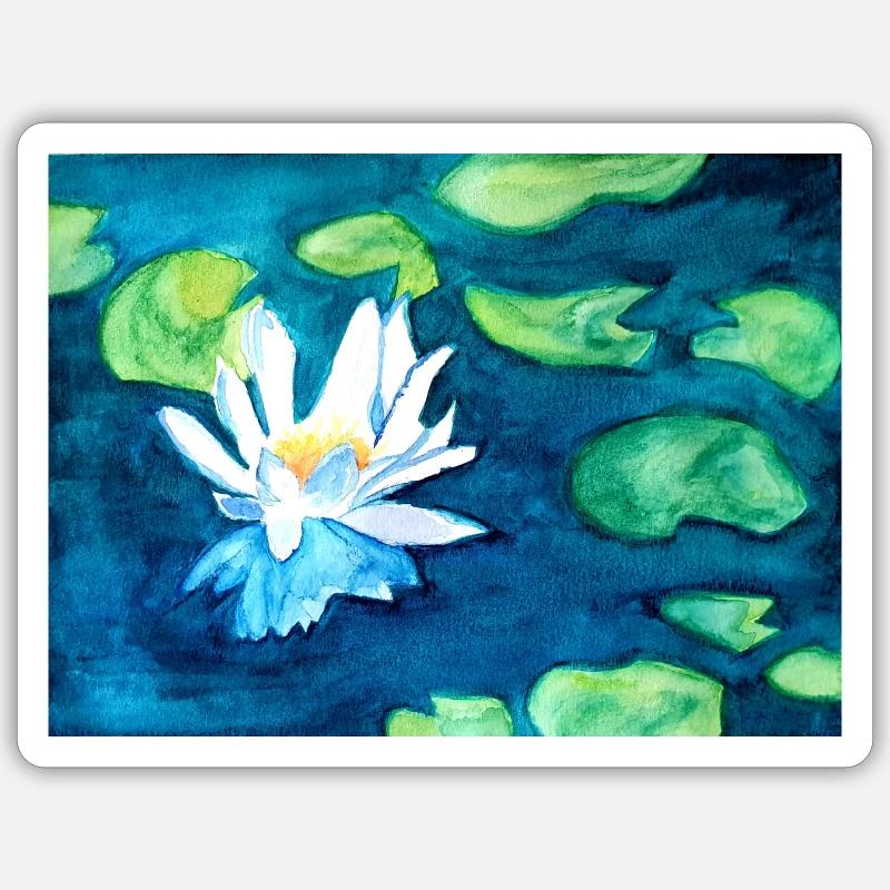 Lotus - Sticker Größe S (10 x 10 cm) - Mattweiß