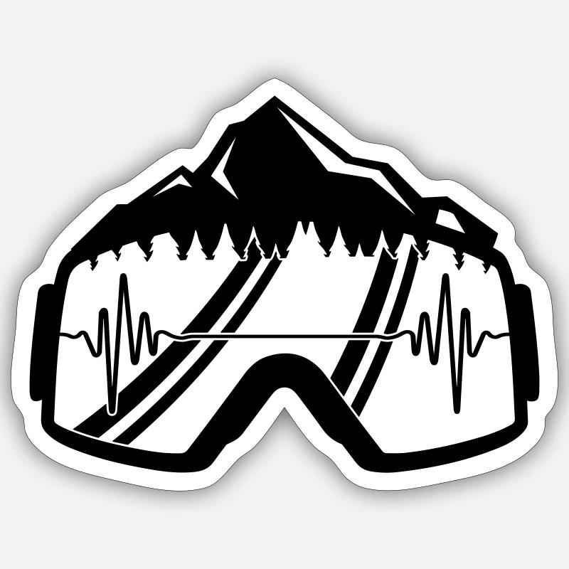 lunettes de ski pulse - Sticker taille S (10 x 10 cm) - blanc mat
