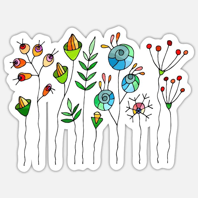 Fleur - Sticker taille S (10 x 10 cm) - blanc mat