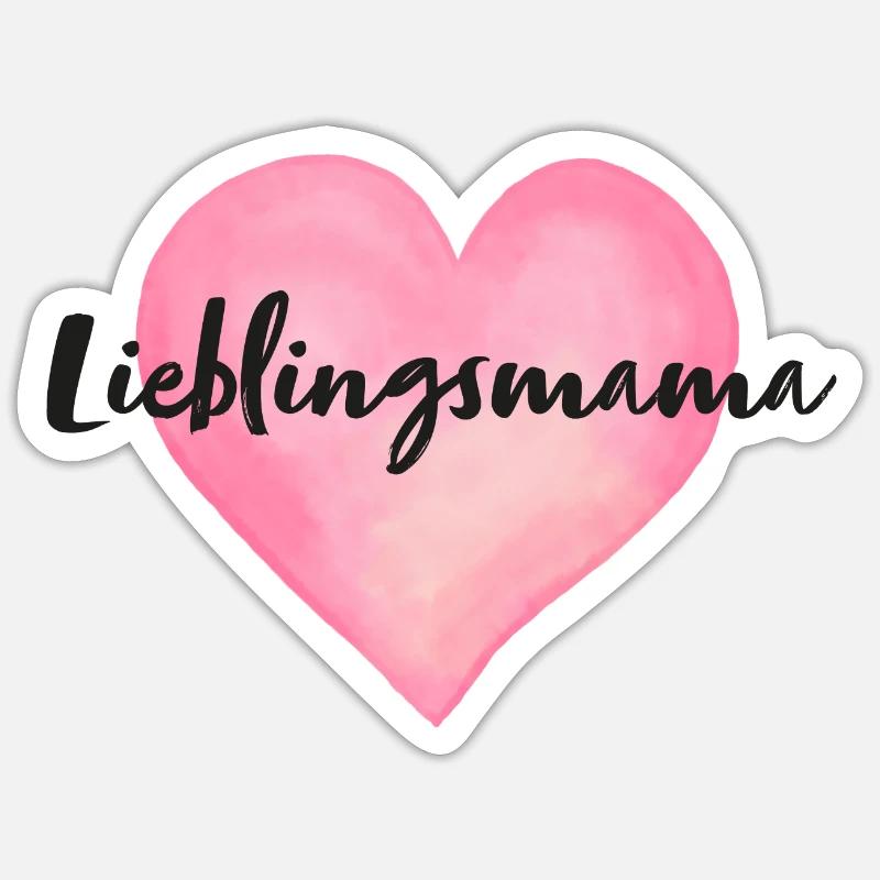 Lieblingsmama Mama Herz - Sticker Größe S (10 x 10 cm) - Mattweiß