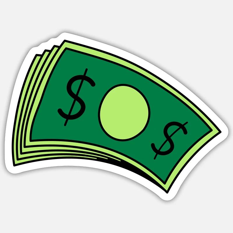 Piles d’argent de billets Sticker taille S (10 x 10 cm)