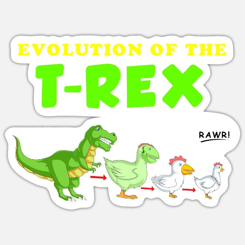 évolution du trex Sticker taille S (10 x 10 cm)