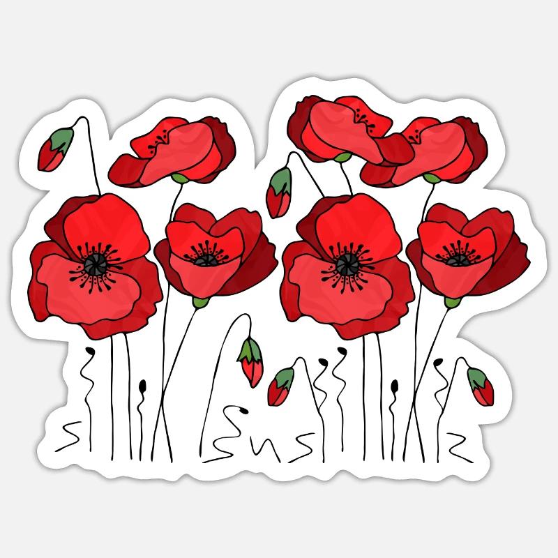 Fleur - Sticker taille S (10 x 10 cm) - blanc mat