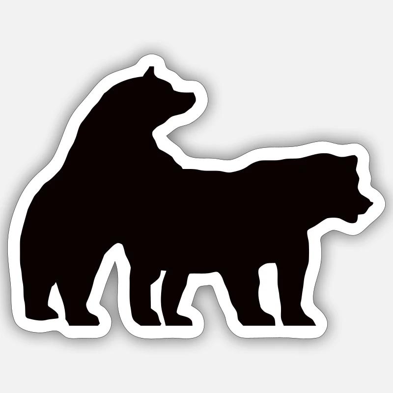 de vrais ours - Sticker taille S (10 x 10 cm) - blanc mat