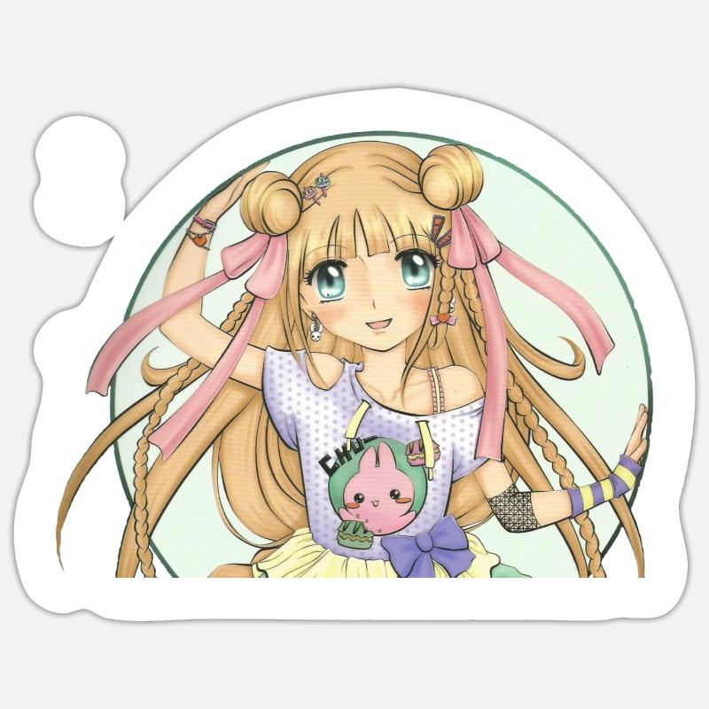 Mangas - Sticker taille S (10 x 10 cm) - blanc mat