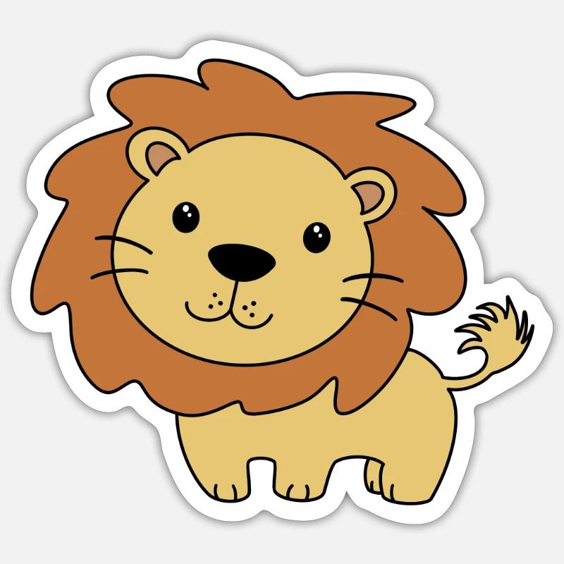 Löwe - Sticker Größe S (10 x 10 cm) - Mattweiß