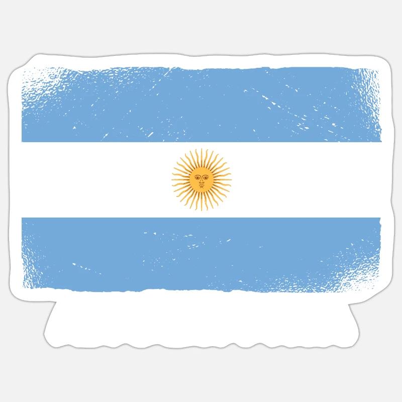 Argentine Drapeau Amérique du Sud Drapeau argentin - Sticker taille S (10 x 10 cm) - blanc mat