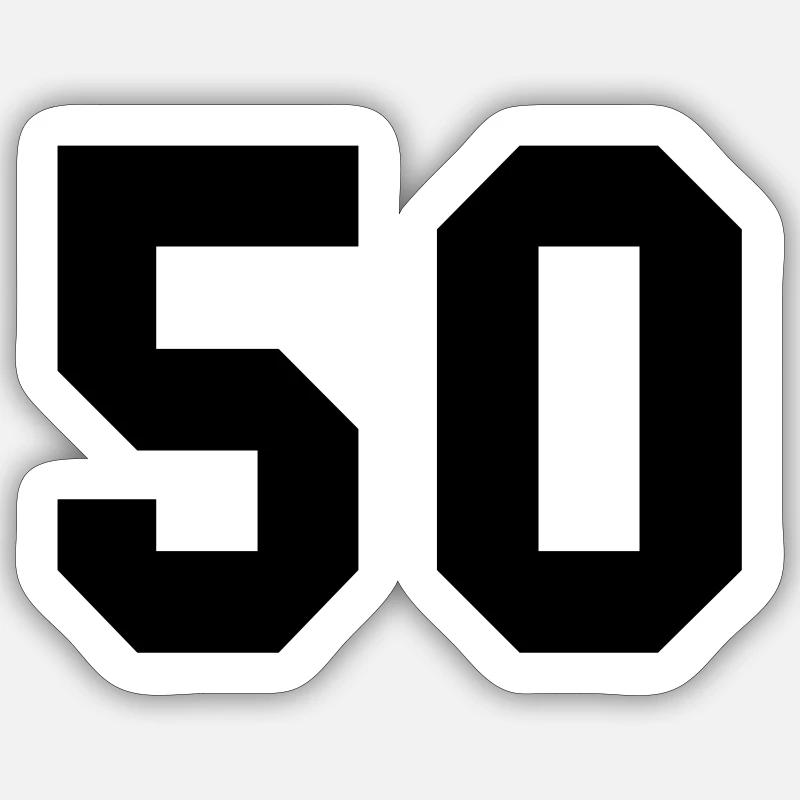 50 - Sticker Größe S (10 x 10 cm) - Mattweiß
