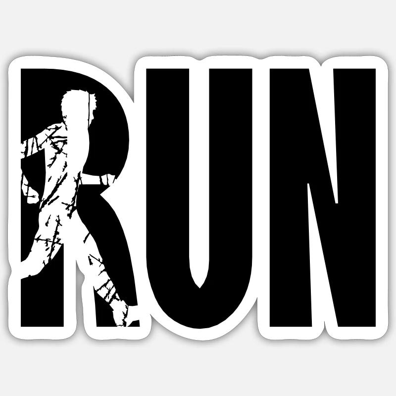 Run Training Logo - Sticker size S (10 x 10 cm) - white matte
