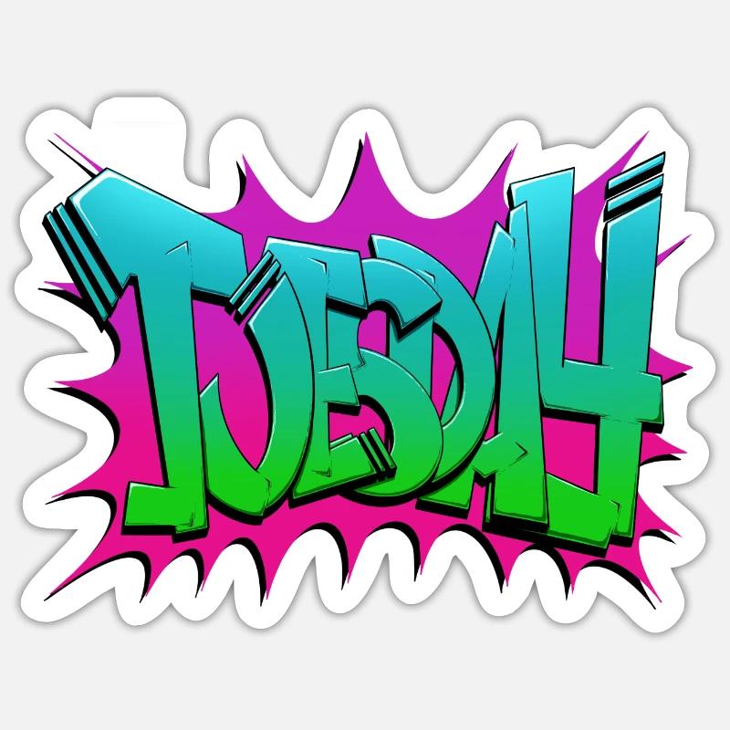 Mardi - Sticker taille S (10 x 10 cm) - blanc mat