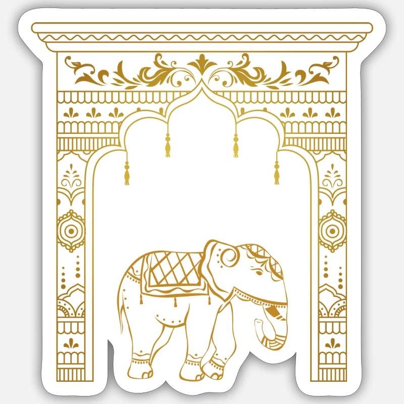 Elefant - Sticker Größe S (10 x 10 cm) - Mattweiß